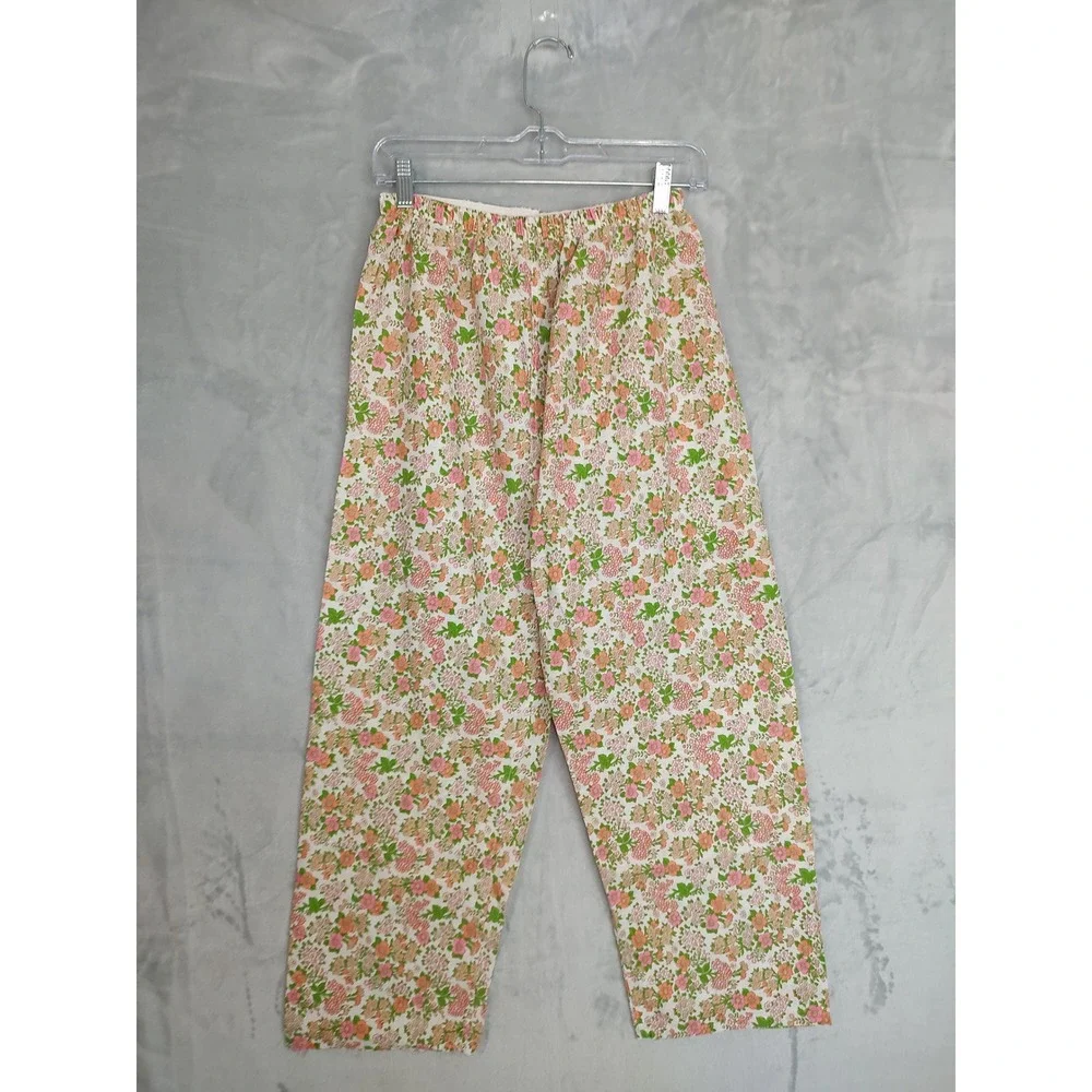 Vintage Floral Pajama Set Women's Size M Two‎ Piece Lounge Sleepwear